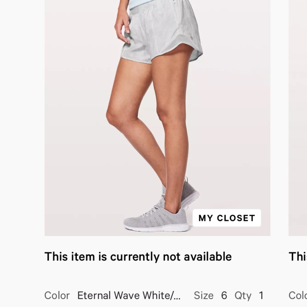 Lululemon Hotty Hot Shorts, Size 6, White & gray